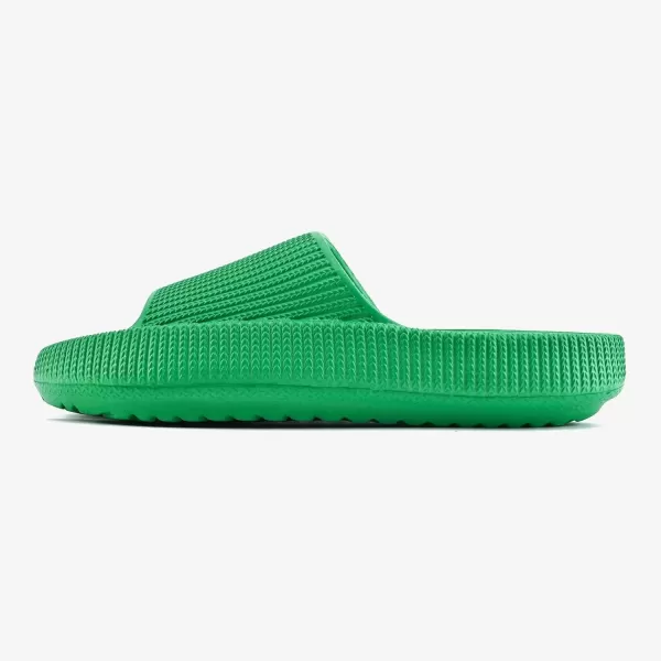 imagerosyclo Cloud Slides for Kids Toddler Pillow Slippers Shower Bathroom NonSlip Open Toe Super Soft Comfy Thick Sole Cozy Boys Girls Home House Cloud Cushion Slide Sandals for Indoor Outdoor ShoesGreen