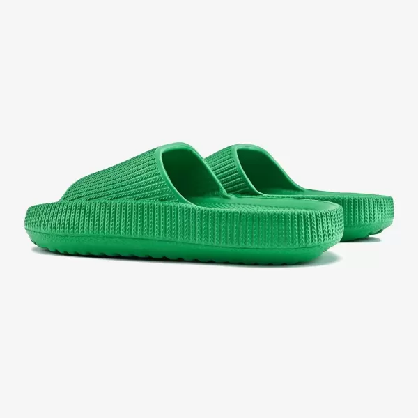 imagerosyclo Cloud Slides for Kids Toddler Pillow Slippers Shower Bathroom NonSlip Open Toe Super Soft Comfy Thick Sole Cozy Boys Girls Home House Cloud Cushion Slide Sandals for Indoor Outdoor ShoesGreen
