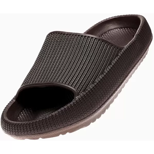 imagerosyclo Cloud Slides for Kids Toddler Pillow Slippers Shower Bathroom NonSlip Open Toe Super Soft Comfy Thick Sole Cozy Boys Girls Home House Cloud Cushion Slide Sandals for Indoor Outdoor ShoesDark Chocolate