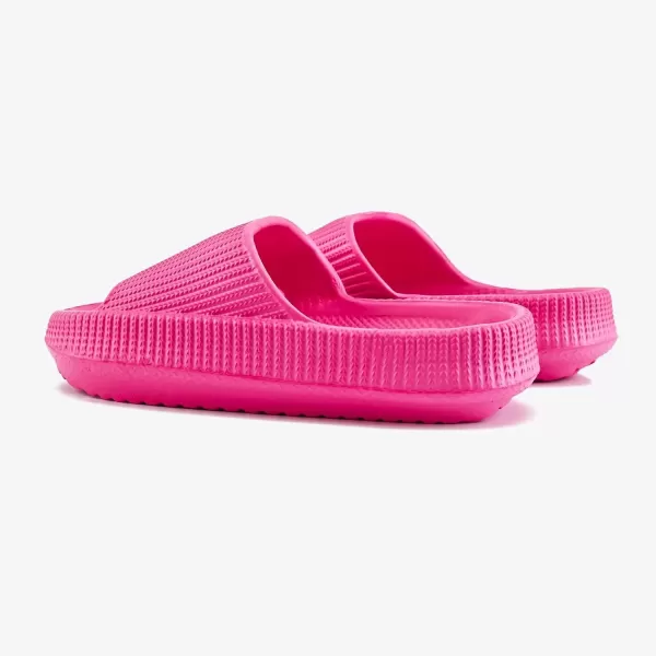 imagerosyclo Cloud Slides for Kids Toddler Pillow Slippers Shower Bathroom NonSlip Open Toe Super Soft Comfy Thick Sole Cozy Boys Girls Home House Cloud Cushion Slide Sandals for Indoor Outdoor ShoesHot Pink