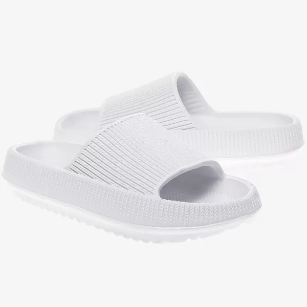 imagerosyclo Cloud Slides for Kids Toddler Pillow Slippers Shower Bathroom NonSlip Open Toe Super Soft Comfy Thick Sole Cozy Boys Girls Home House Cloud Cushion Slide Sandals for Indoor Outdoor ShoesWhite