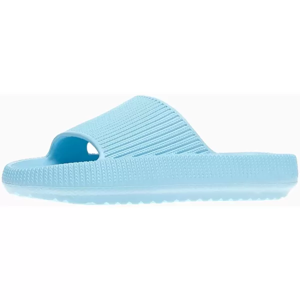 imagerosyclo Cloud Slides for Kids Toddler Pillow Slippers Shower Bathroom NonSlip Open Toe Super Soft Comfy Thick Sole Cozy Boys Girls Home House Cloud Cushion Slide Sandals for Indoor Outdoor ShoesBaby Blue