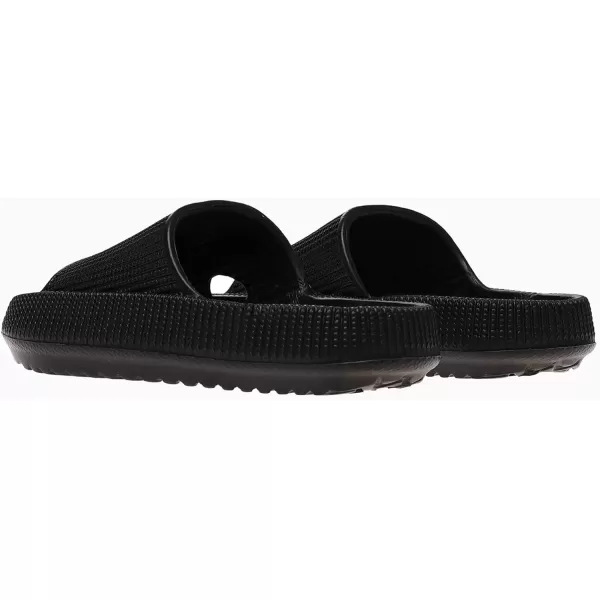 imagerosyclo Cloud Slides for Kids Toddler Pillow Slippers Shower Bathroom NonSlip Open Toe Super Soft Comfy Thick Sole Cozy Boys Girls Home House Cloud Cushion Slide Sandals for Indoor Outdoor ShoesBlack