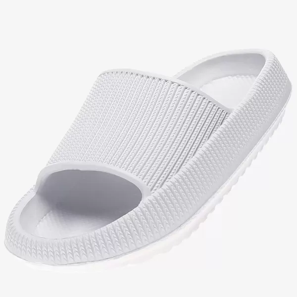 imagerosyclo Cloud Slides for Kids Toddler Pillow Slippers Shower Bathroom NonSlip Open Toe Super Soft Comfy Thick Sole Cozy Boys Girls Home House Cloud Cushion Slide Sandals for Indoor Outdoor ShoesWhite