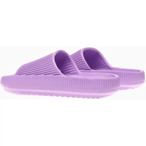 imagerosyclo Cloud Slides for Kids Toddler Pillow Slippers Shower Bathroom NonSlip Open Toe Super Soft Comfy Thick Sole Cozy Boys Girls Home House Cloud Cushion Slide Sandals for Indoor Outdoor ShoesPurple