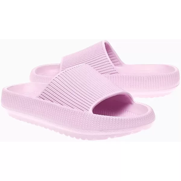 imagerosyclo Cloud Slides for Kids Toddler Pillow Slippers Shower Bathroom NonSlip Open Toe Super Soft Comfy Thick Sole Cozy Boys Girls Home House Cloud Cushion Slide Sandals for Indoor Outdoor ShoesPink