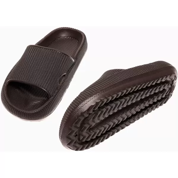 imagerosyclo Cloud Slides for Kids Toddler Pillow Slippers Shower Bathroom NonSlip Open Toe Super Soft Comfy Thick Sole Cozy Boys Girls Home House Cloud Cushion Slide Sandals for Indoor Outdoor ShoesDark Chocolate