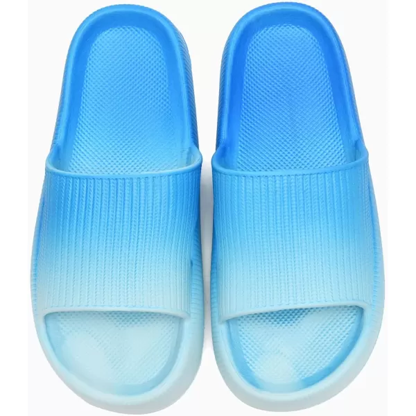 imagerosyclo Cloud Slides for Kids Toddler Pillow Slippers Shower Bathroom NonSlip Open Toe Super Soft Comfy Thick Sole Cozy Boys Girls Home House Cloud Cushion Slide Sandals for Indoor Outdoor ShoesOcean