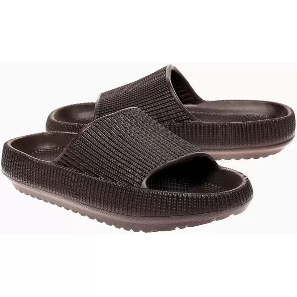 imagerosyclo Cloud Slides for Kids Toddler Pillow Slippers Shower Bathroom NonSlip Open Toe Super Soft Comfy Thick Sole Cozy Boys Girls Home House Cloud Cushion Slide Sandals for Indoor Outdoor ShoesDark Chocolate