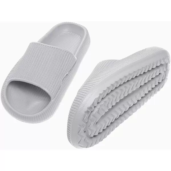 imagerosyclo Cloud Slides for Kids Toddler Pillow Slippers Shower Bathroom NonSlip Open Toe Super Soft Comfy Thick Sole Cozy Boys Girls Home House Cloud Cushion Slide Sandals for Indoor Outdoor ShoesGrey