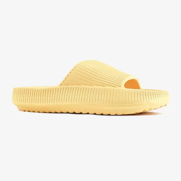 imagerosyclo Cloud Slides for Kids Toddler Pillow Slippers Shower Bathroom NonSlip Open Toe Super Soft Comfy Thick Sole Cozy Boys Girls Home House Cloud Cushion Slide Sandals for Indoor Outdoor ShoesYellow