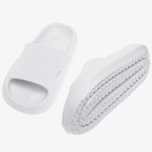 imagerosyclo Cloud Slides for Kids Toddler Pillow Slippers Shower Bathroom NonSlip Open Toe Super Soft Comfy Thick Sole Cozy Boys Girls Home House Cloud Cushion Slide Sandals for Indoor Outdoor ShoesWhite