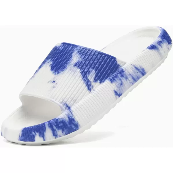 imagerosyclo Cloud Slides for Kids Toddler Pillow Slippers Shower Bathroom NonSlip Open Toe Super Soft Comfy Thick Sole Cozy Boys Girls Home House Cloud Cushion Slide Sandals for Indoor Outdoor ShoesBlue and White Porcelain