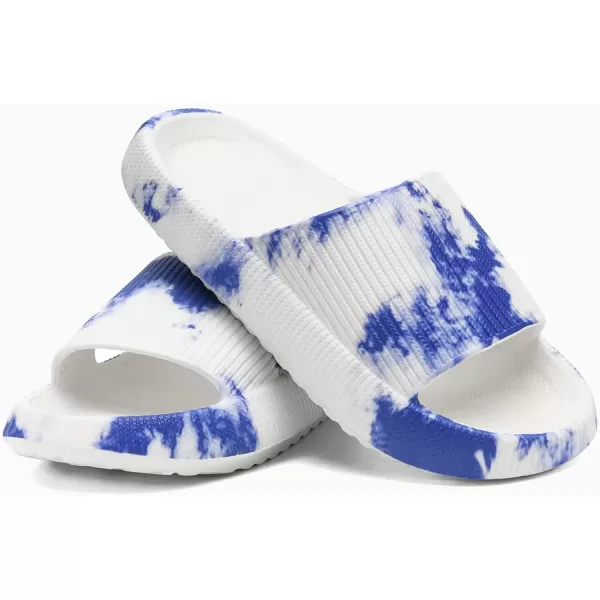 imagerosyclo Cloud Slides for Kids Toddler Pillow Slippers Shower Bathroom NonSlip Open Toe Super Soft Comfy Thick Sole Cozy Boys Girls Home House Cloud Cushion Slide Sandals for Indoor Outdoor ShoesBlue and White Porcelain