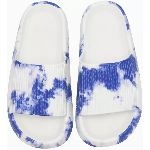 imagerosyclo Cloud Slides for Kids Toddler Pillow Slippers Shower Bathroom NonSlip Open Toe Super Soft Comfy Thick Sole Cozy Boys Girls Home House Cloud Cushion Slide Sandals for Indoor Outdoor ShoesBlue and White Porcelain