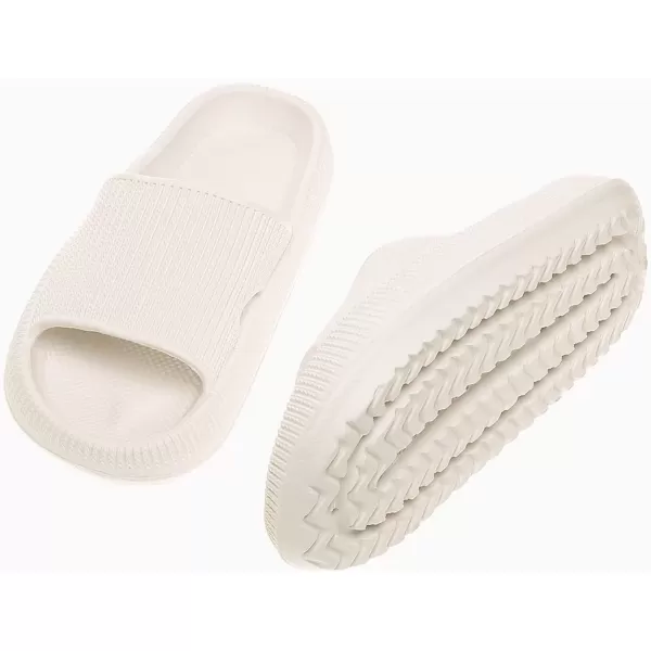 imagerosyclo Cloud Slides for Kids Toddler Pillow Slippers Shower Bathroom NonSlip Open Toe Super Soft Comfy Thick Sole Cozy Boys Girls Home House Cloud Cushion Slide Sandals for Indoor Outdoor ShoesBeige