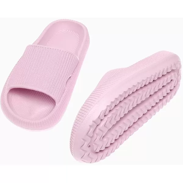 imagerosyclo Cloud Slides for Kids Toddler Pillow Slippers Shower Bathroom NonSlip Open Toe Super Soft Comfy Thick Sole Cozy Boys Girls Home House Cloud Cushion Slide Sandals for Indoor Outdoor ShoesPink