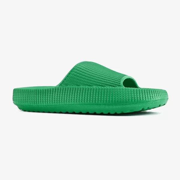 imagerosyclo Cloud Slides for Kids Toddler Pillow Slippers Shower Bathroom NonSlip Open Toe Super Soft Comfy Thick Sole Cozy Boys Girls Home House Cloud Cushion Slide Sandals for Indoor Outdoor ShoesGreen