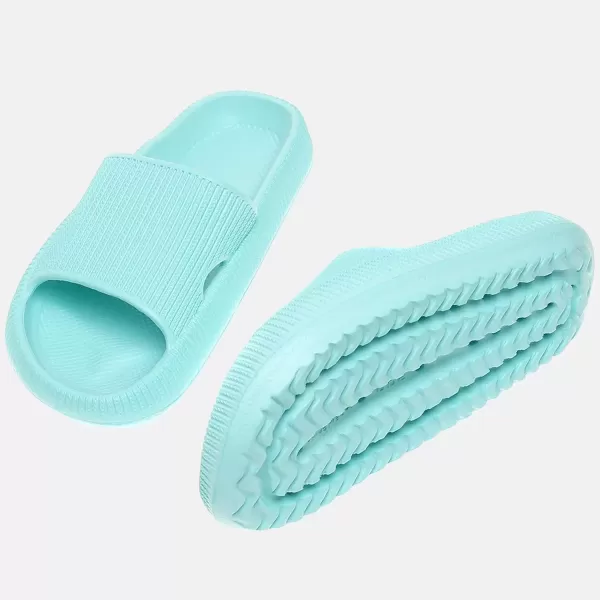 imagerosyclo Cloud Slides for Kids Toddler Pillow Slippers Shower Bathroom NonSlip Open Toe Super Soft Comfy Thick Sole Cozy Boys Girls Home House Cloud Cushion Slide Sandals for Indoor Outdoor ShoesMint Green