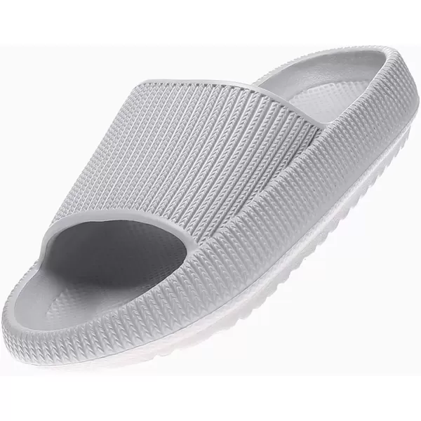imagerosyclo Cloud Slides for Kids Toddler Pillow Slippers Shower Bathroom NonSlip Open Toe Super Soft Comfy Thick Sole Cozy Boys Girls Home House Cloud Cushion Slide Sandals for Indoor Outdoor ShoesGrey