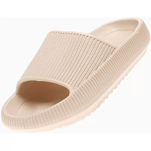 imagerosyclo Cloud Slides for Kids Toddler Pillow Slippers Shower Bathroom NonSlip Open Toe Super Soft Comfy Thick Sole Cozy Boys Girls Home House Cloud Cushion Slide Sandals for Indoor Outdoor ShoesKhaki