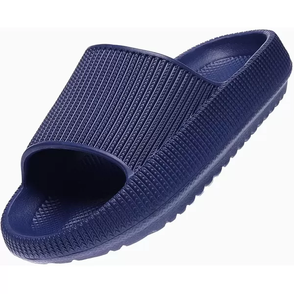 imagerosyclo Cloud Slides for Kids Toddler Pillow Slippers Shower Bathroom NonSlip Open Toe Super Soft Comfy Thick Sole Cozy Boys Girls Home House Cloud Cushion Slide Sandals for Indoor Outdoor ShoesNavy