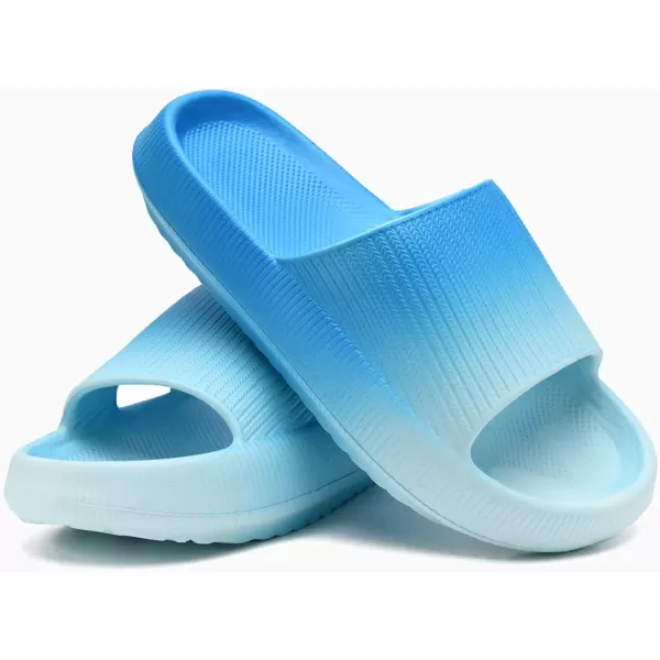imagerosyclo Cloud Slides for Kids Toddler Pillow Slippers Shower Bathroom NonSlip Open Toe Super Soft Comfy Thick Sole Cozy Boys Girls Home House Cloud Cushion Slide Sandals for Indoor Outdoor ShoesOcean