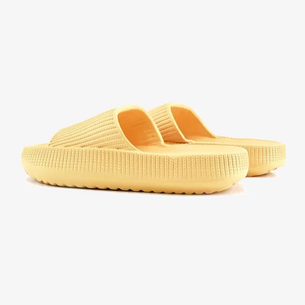 imagerosyclo Cloud Slides for Kids Toddler Pillow Slippers Shower Bathroom NonSlip Open Toe Super Soft Comfy Thick Sole Cozy Boys Girls Home House Cloud Cushion Slide Sandals for Indoor Outdoor ShoesYellow