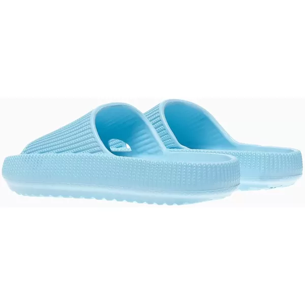 imagerosyclo Cloud Slides for Kids Toddler Pillow Slippers Shower Bathroom NonSlip Open Toe Super Soft Comfy Thick Sole Cozy Boys Girls Home House Cloud Cushion Slide Sandals for Indoor Outdoor ShoesBaby Blue