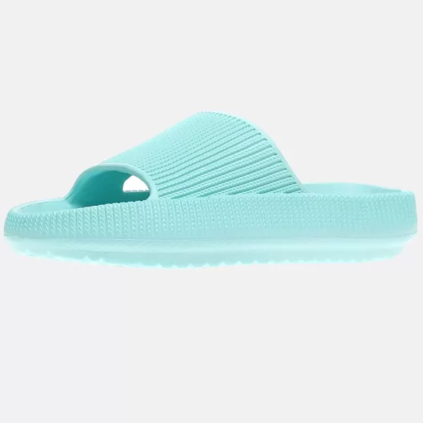 imagerosyclo Cloud Slides for Kids Toddler Pillow Slippers Shower Bathroom NonSlip Open Toe Super Soft Comfy Thick Sole Cozy Boys Girls Home House Cloud Cushion Slide Sandals for Indoor Outdoor ShoesMint Green