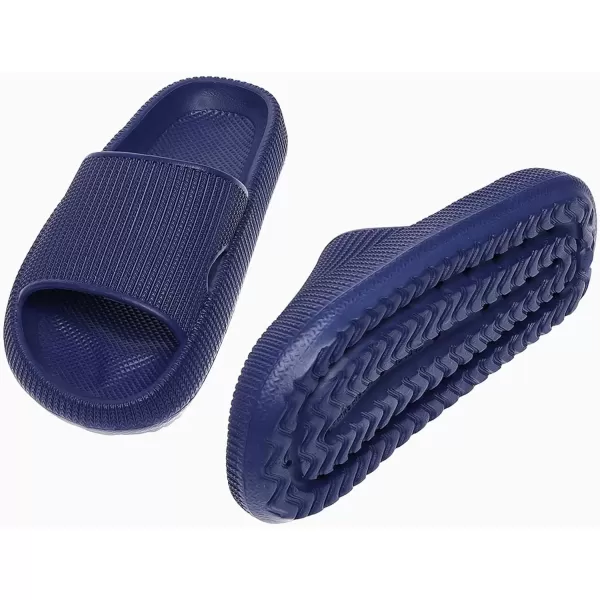 imagerosyclo Cloud Slides for Kids Toddler Pillow Slippers Shower Bathroom NonSlip Open Toe Super Soft Comfy Thick Sole Cozy Boys Girls Home House Cloud Cushion Slide Sandals for Indoor Outdoor ShoesNavy