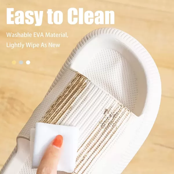 imagerosyclo Cloud Slippers for Women and Men Pillow House Slippers Shower Shoes Indoor Slides Bathroom Sandals Ultimate Comfort Lightweight Thick Sole NonSlip Easy to CleanPure White