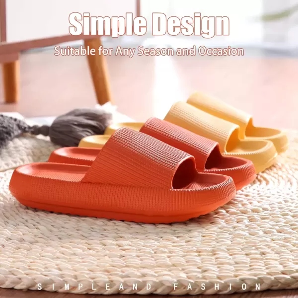 imagerosyclo Cloud Slippers for Women and Men Pillow House Slippers Shower Shoes Indoor Slides Bathroom Sandals Ultimate Comfort Lightweight Thick Sole NonSlip Easy to CleanOrange
