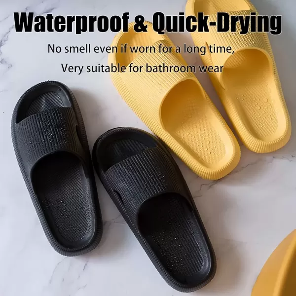 imagerosyclo Cloud Slippers for Women and Men Pillow House Slippers Shower Shoes Indoor Slides Bathroom Sandals Ultimate Comfort Lightweight Thick Sole NonSlip Easy to CleanBlack