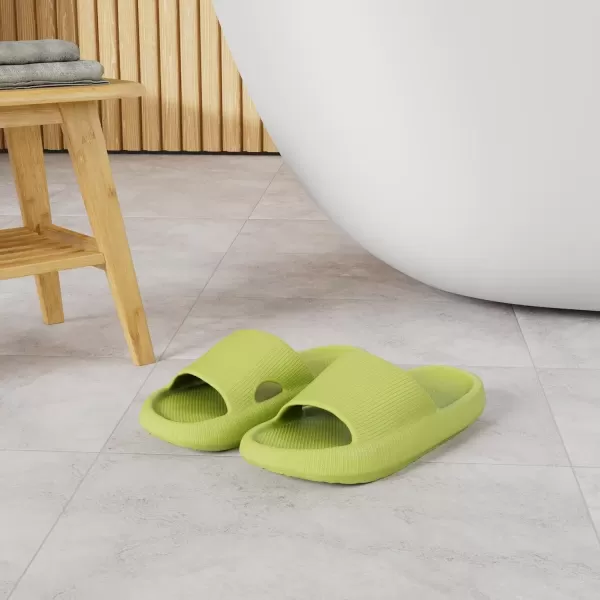 imagerosyclo Cloud Slippers for Women and Men Pillow House Slippers Shower Shoes Indoor Slides Bathroom Sandals Ultimate Comfort Lightweight Thick Sole NonSlip Easy to CleanAvocado Green
