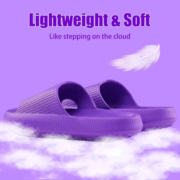 imagerosyclo Cloud Slippers for Women and Men Pillow House Slippers Shower Shoes Indoor Slides Bathroom Sandals Ultimate Comfort Lightweight Thick Sole NonSlip Easy to CleanPurple