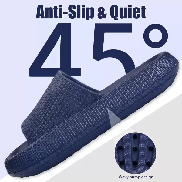 imagerosyclo Cloud Slippers for Women and Men Pillow House Slippers Shower Shoes Indoor Slides Bathroom Sandals Ultimate Comfort Lightweight Thick Sole NonSlip Easy to CleanDeep Navy