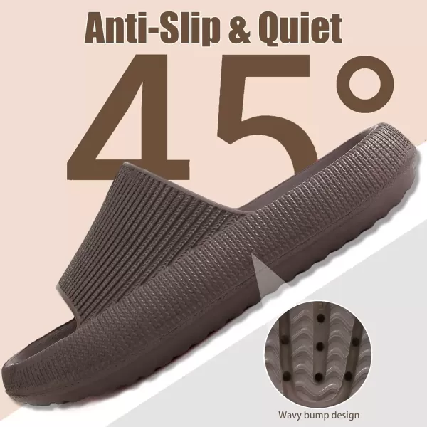 imagerosyclo Cloud Slippers for Women and Men Pillow House Slippers Shower Shoes Indoor Slides Bathroom Sandals Ultimate Comfort Lightweight Thick Sole NonSlip Easy to CleanDark Chocolate