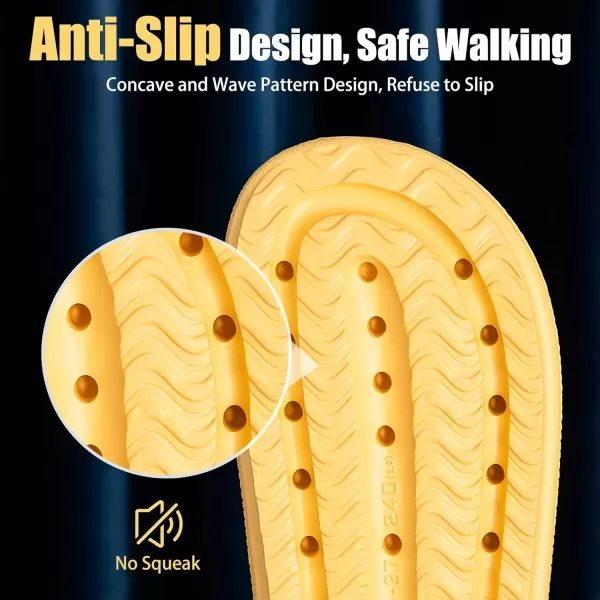 imagerosyclo Cloud Slippers for Women and Men Pillow House Slippers Shower Shoes Indoor Slides Bathroom Sandals Ultimate Comfort Lightweight Thick Sole NonSlip Easy to CleanYellow