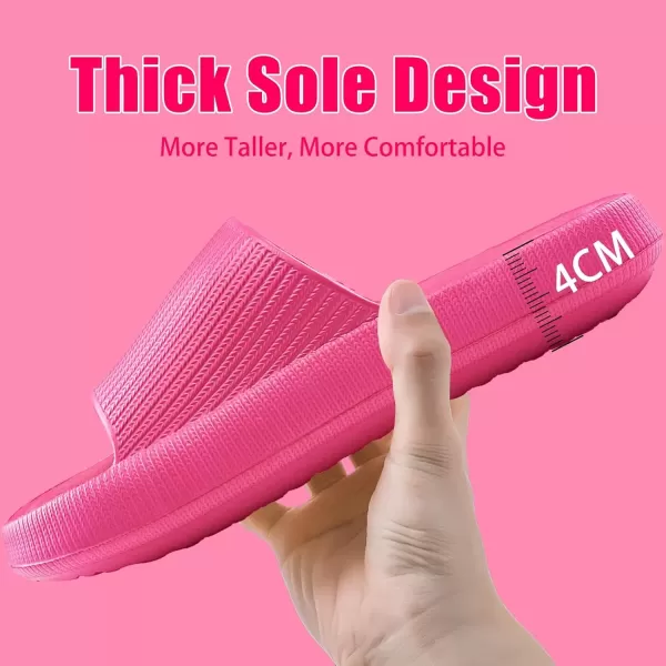imagerosyclo Cloud Slippers for Women and Men Pillow House Slippers Shower Shoes Indoor Slides Bathroom Sandals Ultimate Comfort Lightweight Thick Sole NonSlip Easy to CleanHot Pink