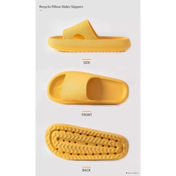 imagerosyclo Cloud Slippers for Women and Men Pillow House Slippers Shower Shoes Indoor Slides Bathroom Sandals Ultimate Comfort Lightweight Thick Sole NonSlip Easy to CleanYellow
