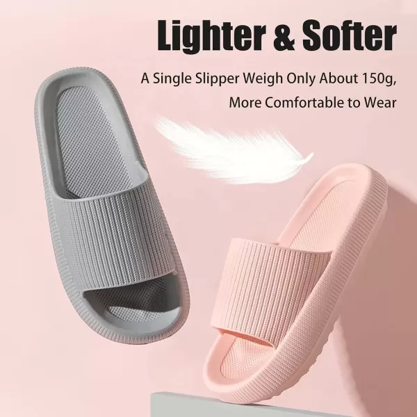 imagerosyclo Cloud Slippers for Women and Men Pillow House Slippers Shower Shoes Indoor Slides Bathroom Sandals Ultimate Comfort Lightweight Thick Sole NonSlip Easy to CleanGrey