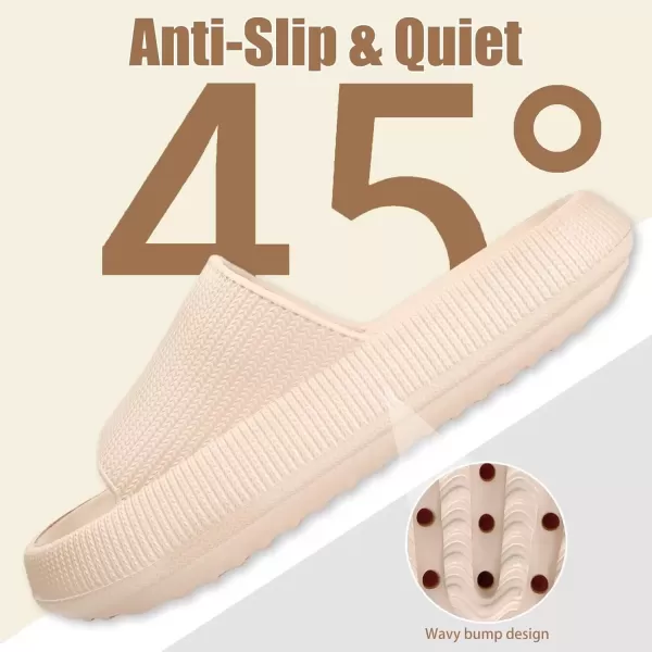 imagerosyclo Cloud Slippers for Women and Men Pillow House Slippers Shower Shoes Indoor Slides Bathroom Sandals Ultimate Comfort Lightweight Thick Sole NonSlip Easy to CleanMilk Tea