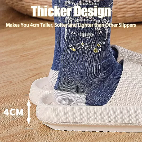 imagerosyclo Cloud Slippers for Women and Men Pillow House Slippers Shower Shoes Indoor Slides Bathroom Sandals Ultimate Comfort Lightweight Thick Sole NonSlip Easy to CleanTan