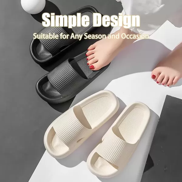 imagerosyclo Cloud Slippers for Women and Men Pillow House Slippers Shower Shoes Indoor Slides Bathroom Sandals Ultimate Comfort Lightweight Thick Sole NonSlip Easy to CleanTan