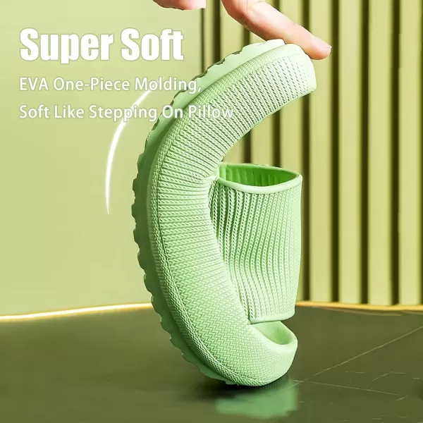 imagerosyclo Cloud Slippers for Women and Men Pillow House Slippers Shower Shoes Indoor Slides Bathroom Sandals Ultimate Comfort Lightweight Thick Sole NonSlip Easy to CleanVolt Green