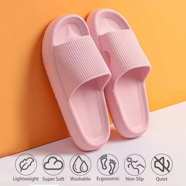 imagerosyclo Cloud Slippers for Women and Men Pillow House Slippers Shower Shoes Indoor Slides Bathroom Sandals Ultimate Comfort Lightweight Thick Sole NonSlip Easy to CleanPink
