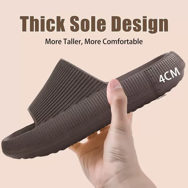 imagerosyclo Cloud Slippers for Women and Men Pillow House Slippers Shower Shoes Indoor Slides Bathroom Sandals Ultimate Comfort Lightweight Thick Sole NonSlip Easy to CleanDark Chocolate