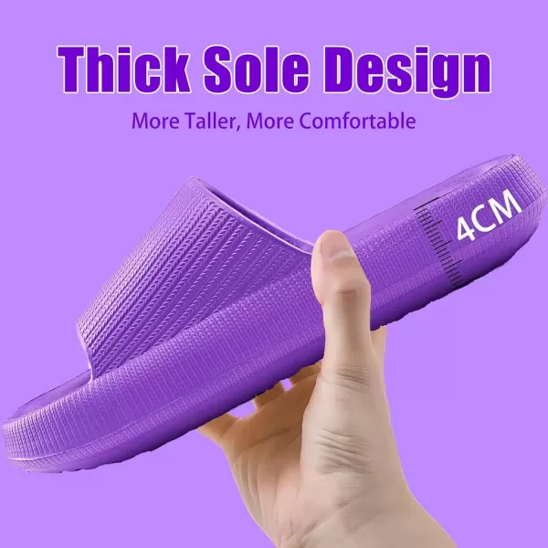 imagerosyclo Cloud Slippers for Women and Men Pillow House Slippers Shower Shoes Indoor Slides Bathroom Sandals Ultimate Comfort Lightweight Thick Sole NonSlip Easy to CleanPurple