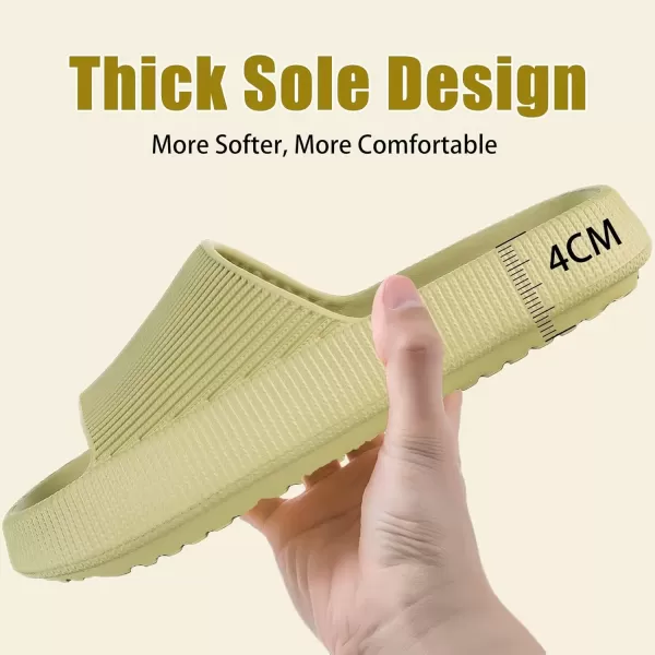 imagerosyclo Cloud Slippers for Women and Men Pillow House Slippers Shower Shoes Indoor Slides Bathroom Sandals Ultimate Comfort Lightweight Thick Sole NonSlip Easy to CleanOlive Green